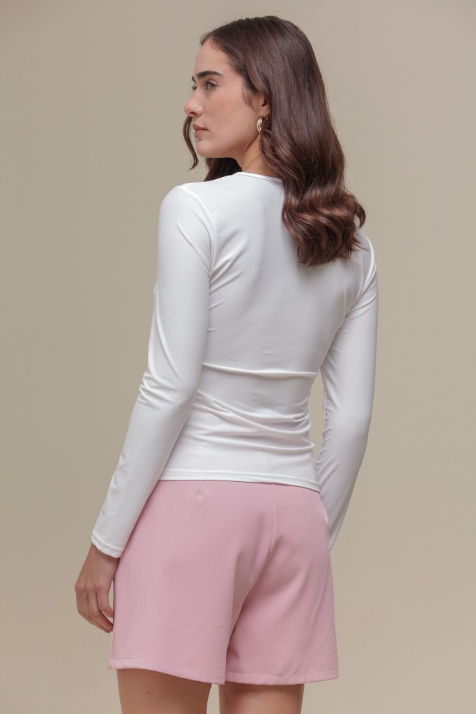 9036718 - Blusa Manga Longa Detalhe Torcido Frente OFF-WHITE