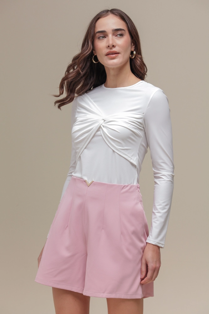 9036718 - Blusa Manga Longa Detalhe Torcido Frente OFF-WHITE