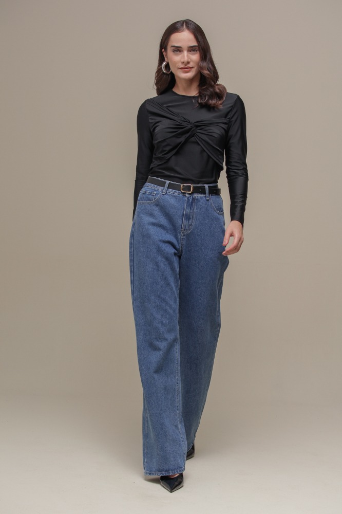 9036718 - Blusa Manga Longa Detalhe Torcido Frente PRETO 9036718 - Blusa Manga Longa Detalhe Torcido Frente PRETO