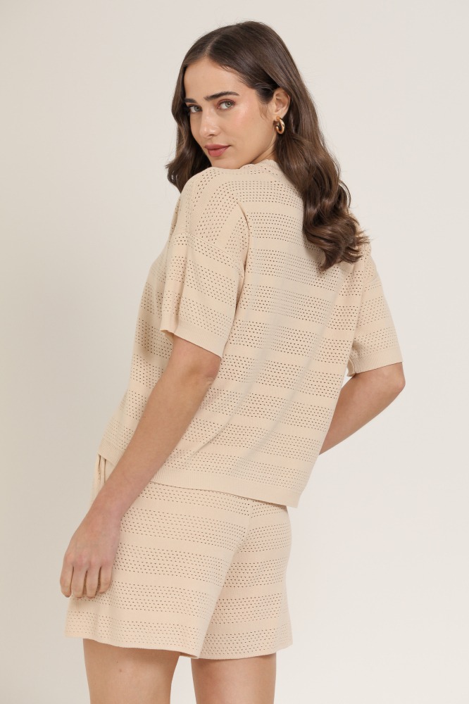 9037230 - Blusa Tricô BEGE