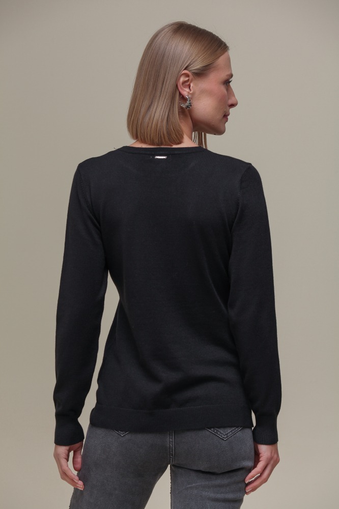 Blusa Tricô Decote Redondo PRETO Blusa Tricô Decote Redondo PRETO
