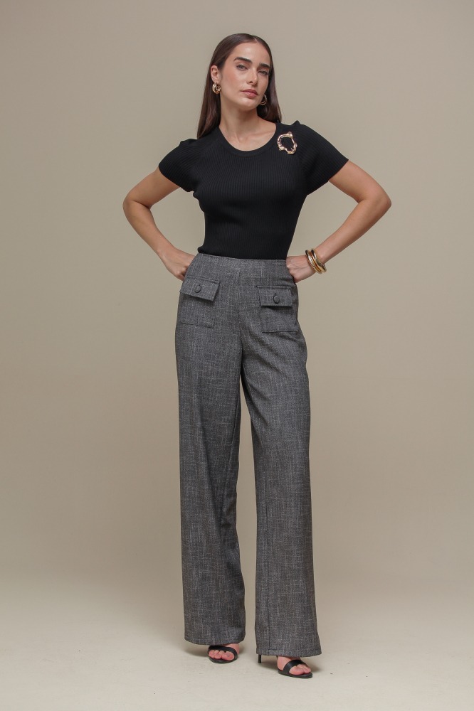 9036660 - Blusa Tricô Detalhe Orgânico PRETO 9036660 - Blusa Tricô Detalhe Orgânico PRETO