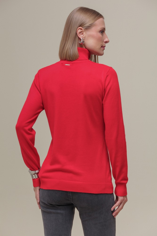 Blusa Tricô Gola Alta VERMELHO Blusa Tricô Gola Alta VERMELHO