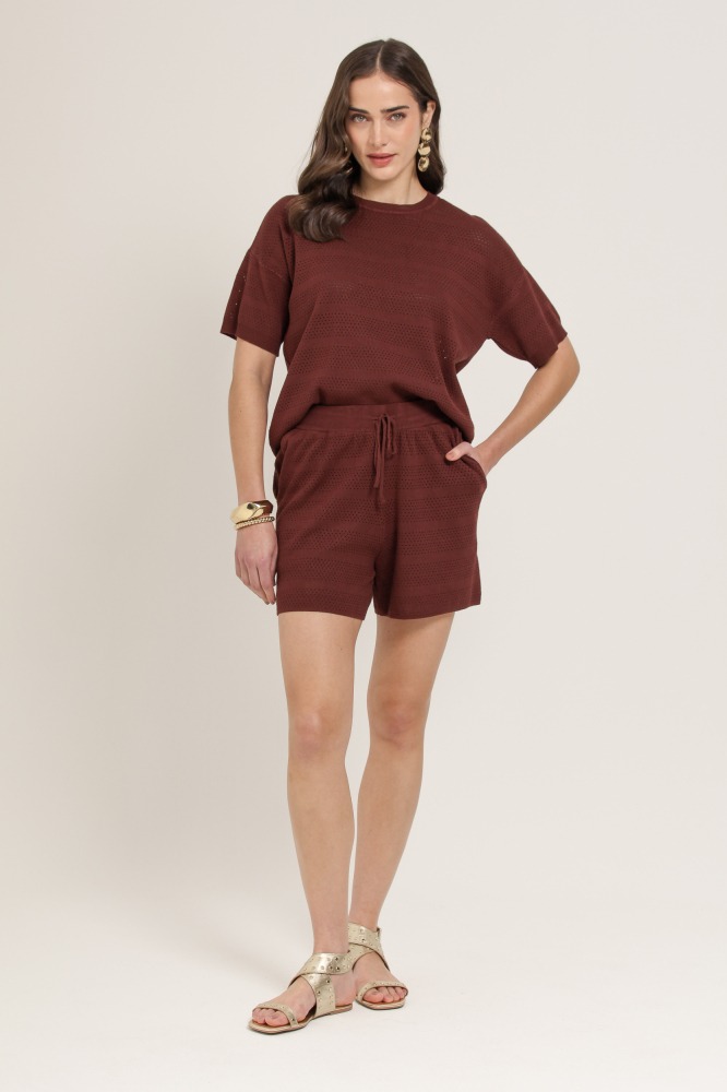 9037230 - Blusa Tricô MARROM