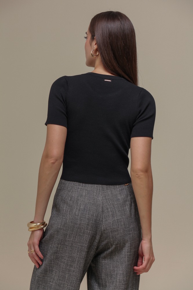 9036669 - Blusa Tricô Pedrarias PRETO 9036669 - Blusa Tricô Pedrarias PRETO