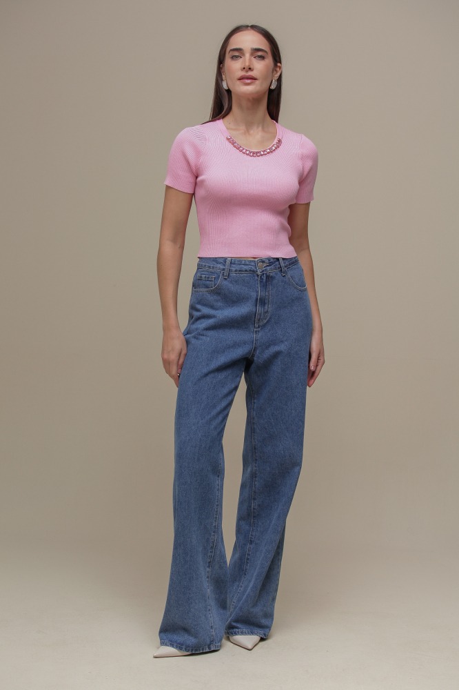 9036669 - Blusa Tricô Pedrarias ROSA 9036669 - Blusa Tricô Pedrarias ROSA