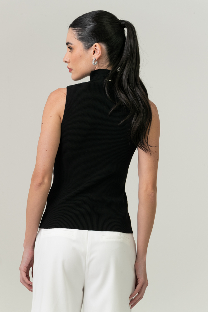 9038608 - Blusa Tricot Flores Pérolas E Strass PRETO 9038608 - Blusa Tricot Flores Pérolas E Strass PRETO
