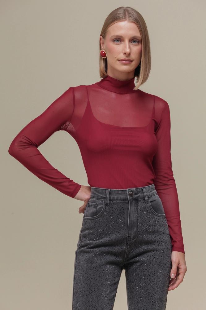 9036470 - Body Tule Gola Alta VINHO