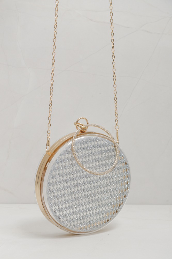 9035832 - Bolsa Clutch Redonda Alça Argola PRATA 9035832 - Bolsa Clutch Redonda Alça Argola PRATA