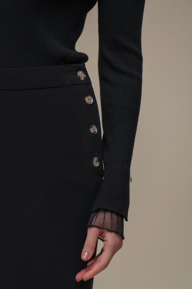 9036655 - Cacharrel de Tricô com Detalhe em Tule PRETO 9036655 - Cacharrel de Tricô com Detalhe em Tule PRETO