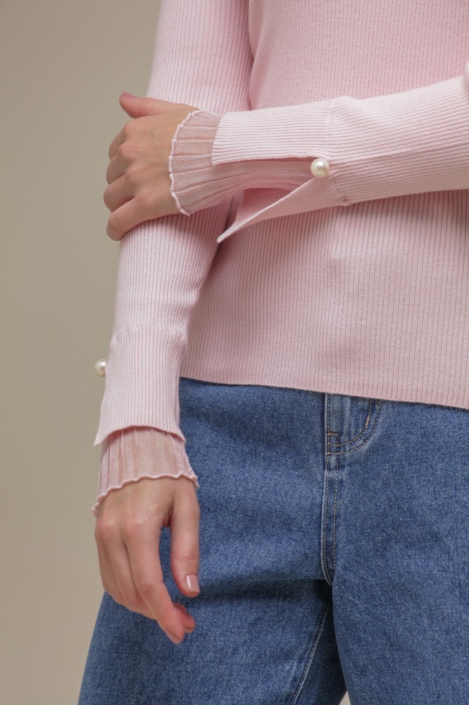 9036655 - Cacharrel de Tricô com Detalhe em Tule ROSA 9036655 - Cacharrel de Tricô com Detalhe em Tule ROSA