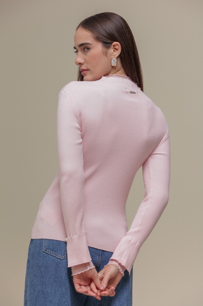 9036655 - Cacharrel de Tricô com Detalhe em Tule ROSA 9036655 - Cacharrel de Tricô com Detalhe em Tule ROSA