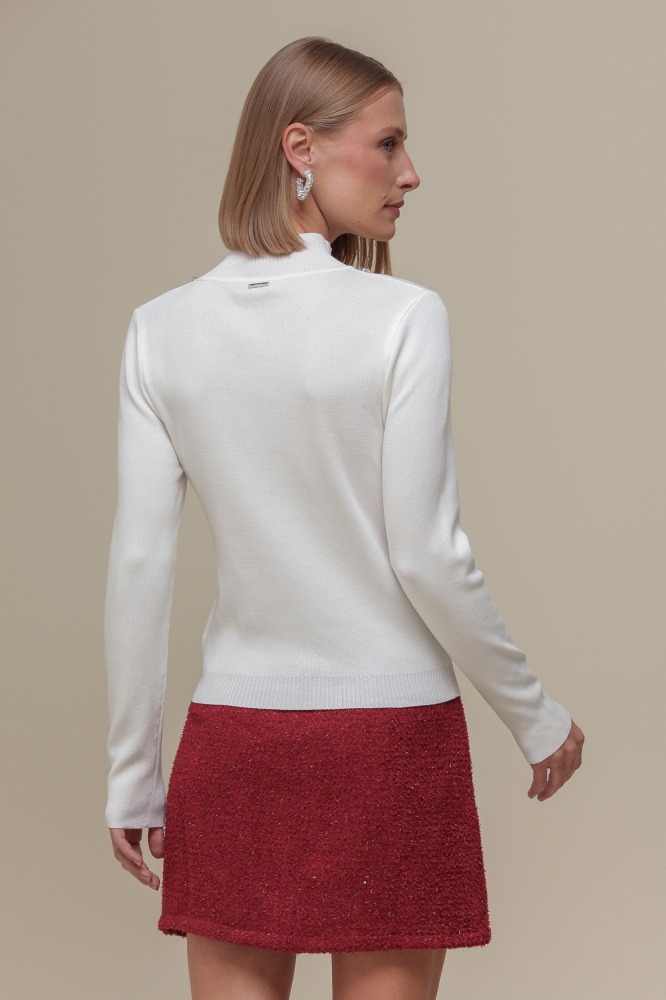 9036571 - Cacharrel Tricô Detalhe Bordado OFF-WHITE 9036571 - Cacharrel Tricô Detalhe Bordado OFF-WHITE
