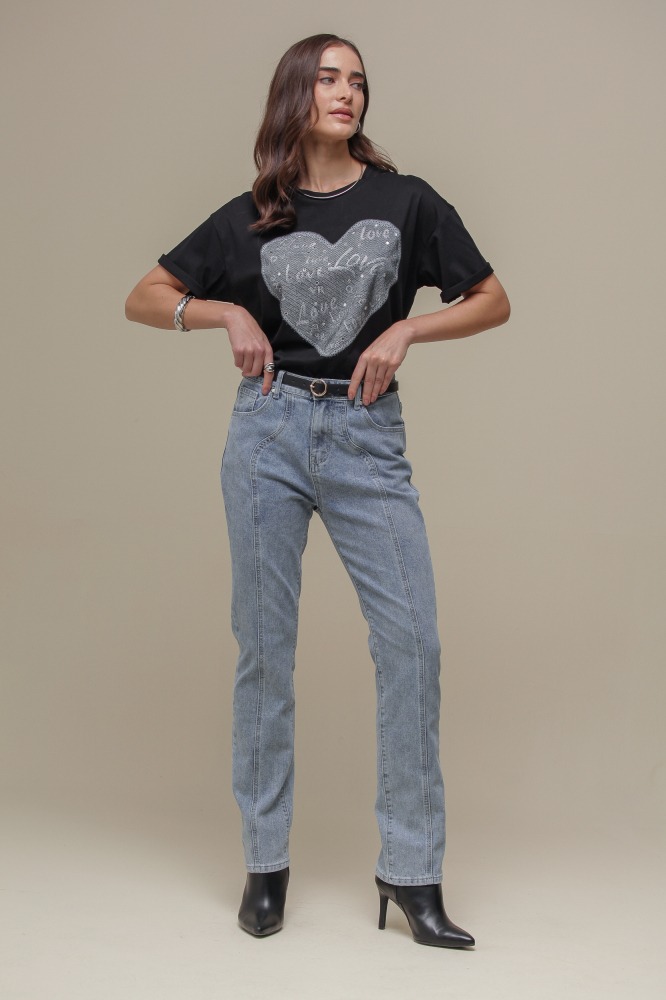 9036375 - Calça Jeans Recorte Orgânico Reta JEANS 9036375 - Calça Jeans Recorte Orgânico Reta JEANS