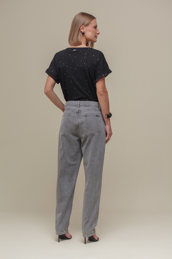 Calça Jeans Reta MESCLA ESCURO Calça Jeans Reta MESCLA ESCURO