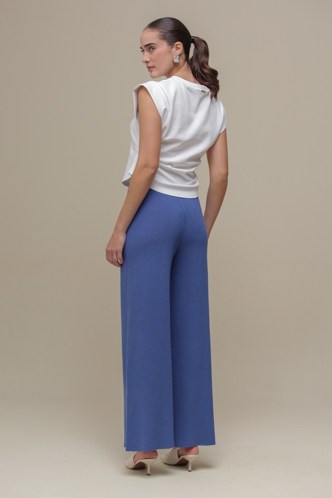 9036313 - Calça Pantacourt Tricô Básica AZUL
