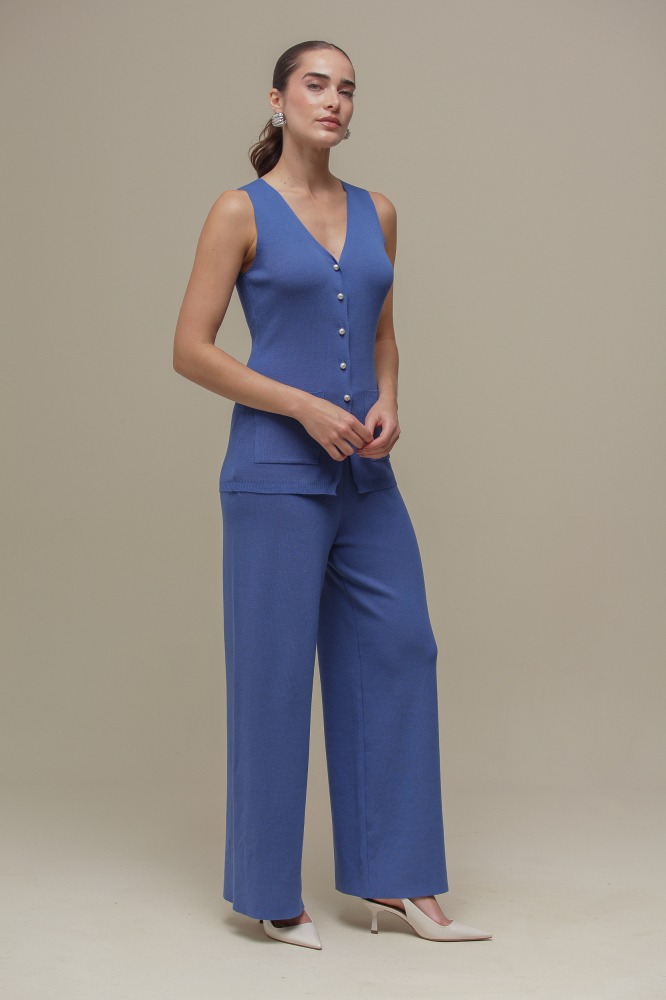 9036313 - Calça Pantacourt Tricô Básica AZUL