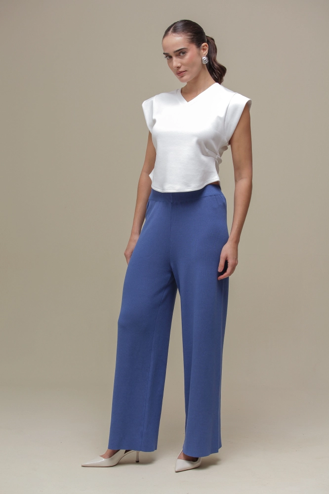 9036313 - Calça Pantacourt Tricô Básica AZUL