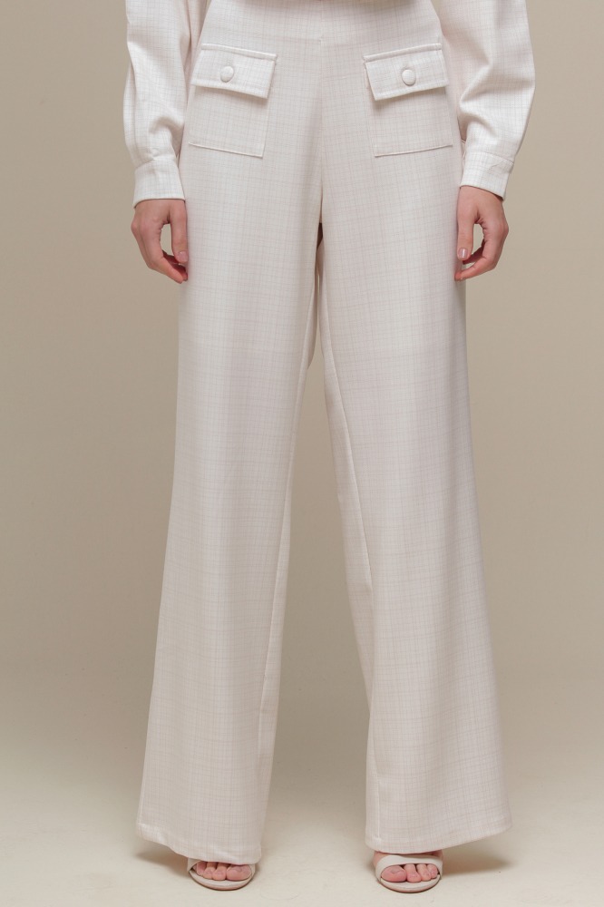 9036385 - Calça Reta Tweed Botões OFF-WHITE 9036385 - Calça Reta Tweed Botões OFF-WHITE
