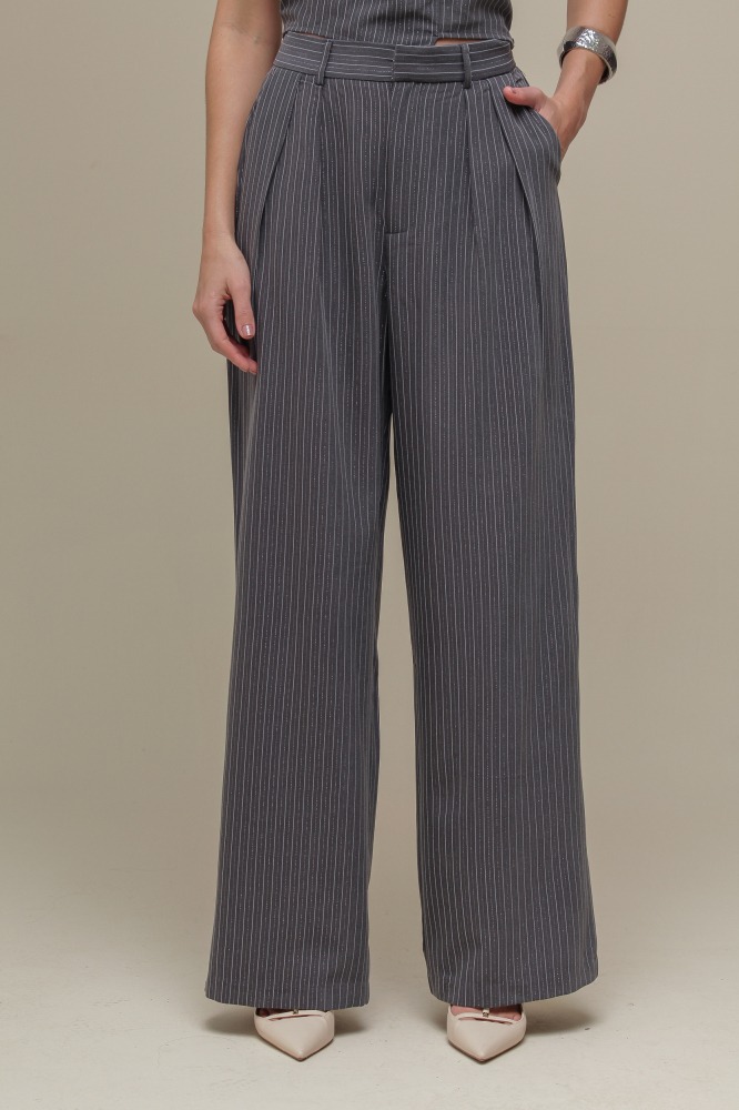 9036405 - Calça Risca de Giz Lurex CINZA