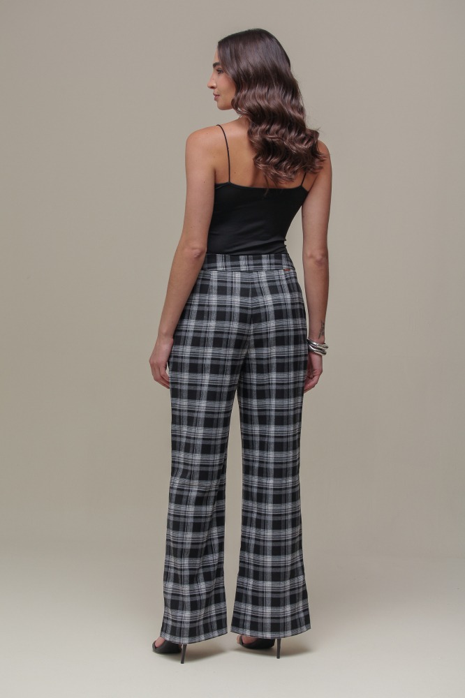 9035255 - Calça Xadrez Reta PRETO 9035255 - Calça Xadrez Reta PRETO