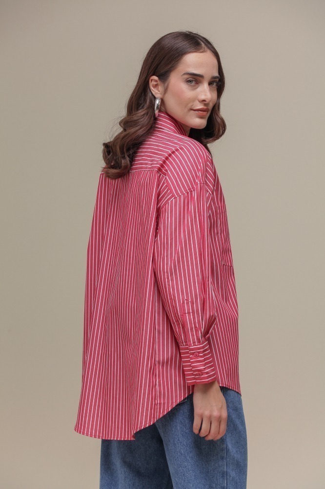 9036702 - Camisa Basic Over Listras VERMELHO 9036702 - Camisa Basic Over Listras VERMELHO