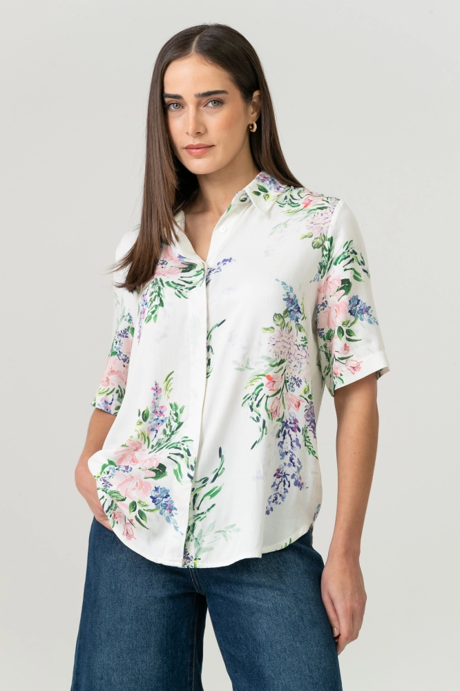 9038696 - Camisa Giverny Estampada OFF-WHITE 9038696 - Camisa Giverny Estampada OFF-WHITE - Imagem 1