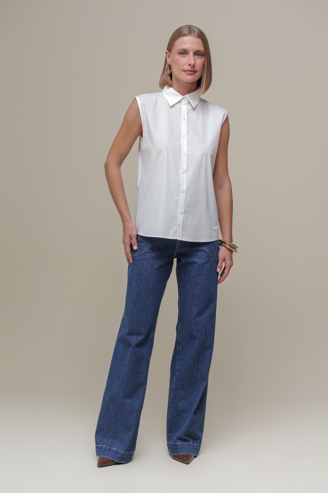 9036856 - Camisa Tricoline com Sobreposição MARROM 9036856 - Camisa Tricoline com Sobreposição MARROM