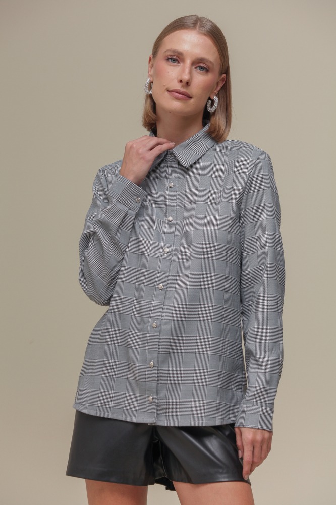 9036788 - Camisa Tweed Xadrez PRETO 9036788 - Camisa Tweed Xadrez PRETO