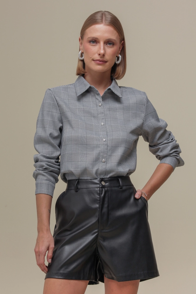 9036788 - Camisa Tweed Xadrez PRETO