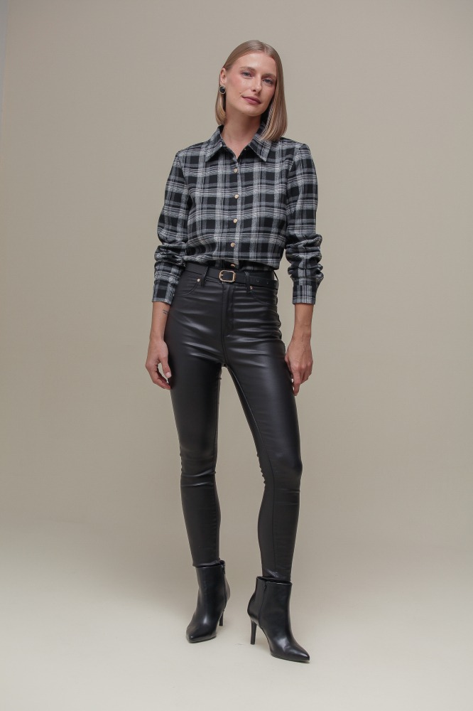 9035254 - Camisa Xadrez Manga Longa PRETO 9035254 - Camisa Xadrez Manga Longa PRETO