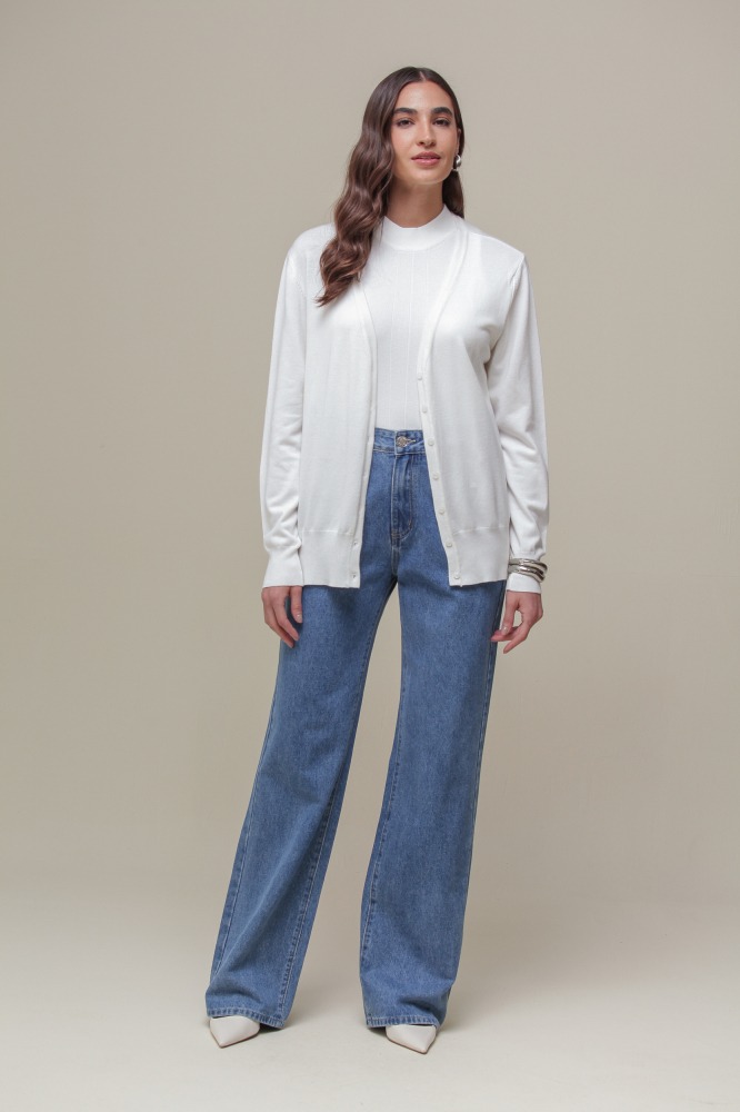 9037082 - Cardigan Decote V BRANCO 9037082 - Cardigan Decote V BRANCO