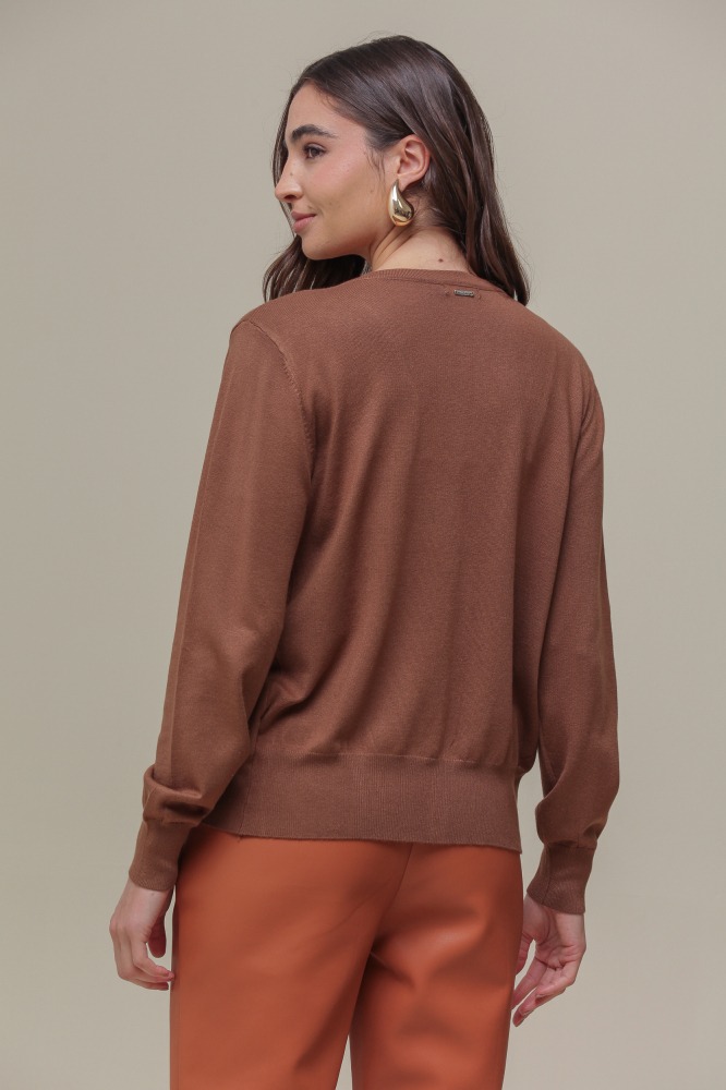 9037082 - Cardigan Decote V MARROM 9037082 - Cardigan Decote V MARROM