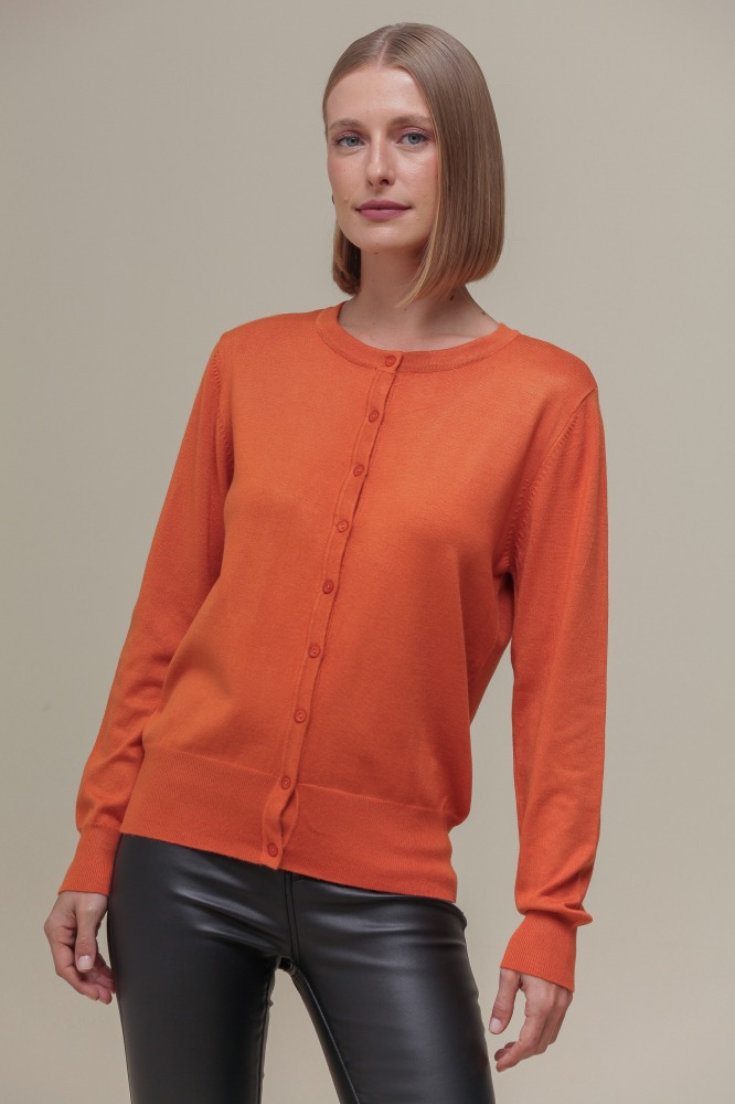 9037081 - Cardigan Gola Redonda LARANJA 9037081 - Cardigan Gola Redonda LARANJA