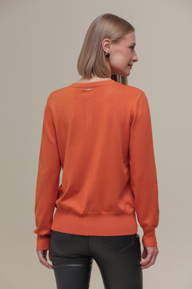 9037081 - Cardigan Gola Redonda LARANJA 9037081 - Cardigan Gola Redonda LARANJA