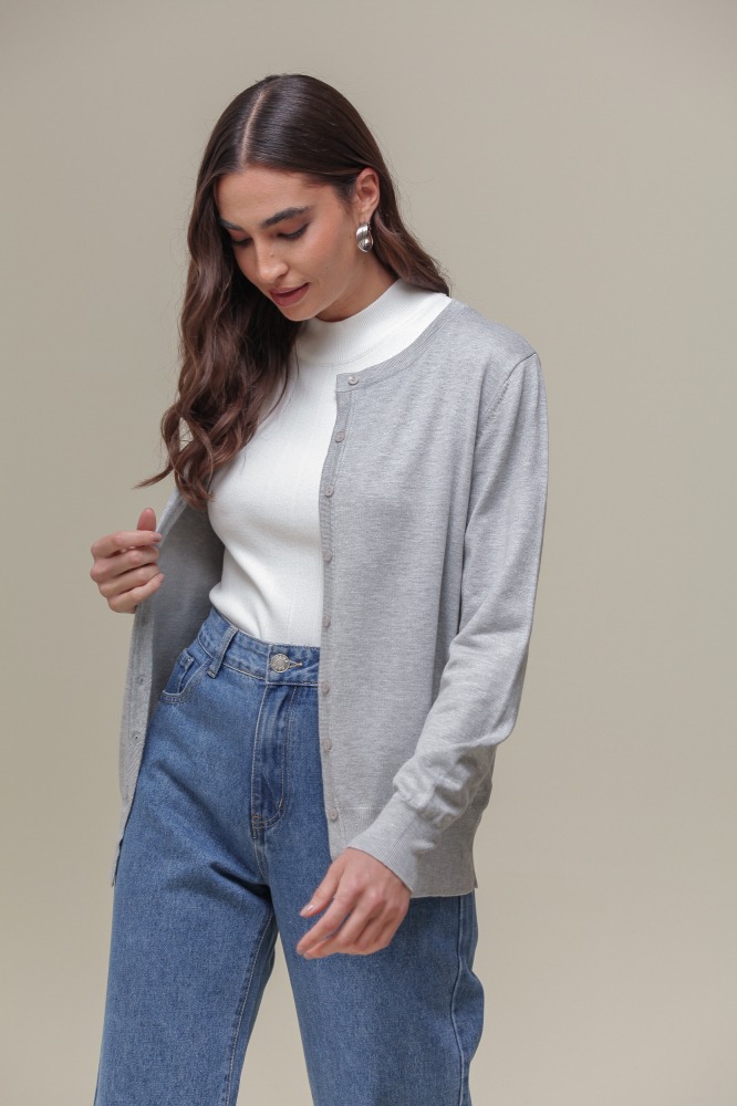 9037081- Cardigan Gola Redonda MESCLA 9037081- Cardigan Gola Redonda MESCLA