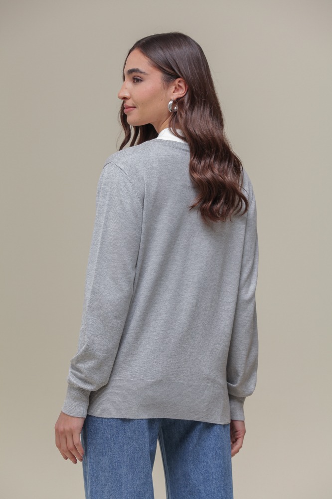 9037081- Cardigan Gola Redonda MESCLA 9037081- Cardigan Gola Redonda MESCLA