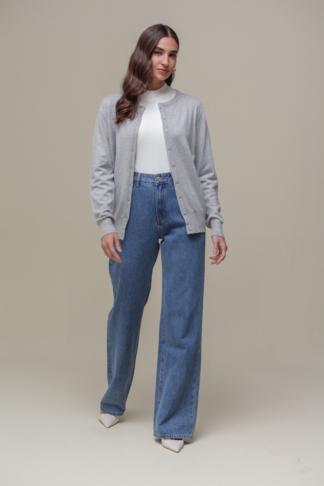 9037081- Cardigan Gola Redonda MESCLA 9037081- Cardigan Gola Redonda MESCLA