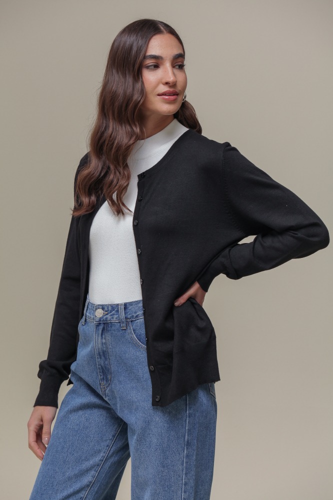 9037081 - Cardigan Gola Redonda PRETO 9037081 - Cardigan Gola Redonda PRETO