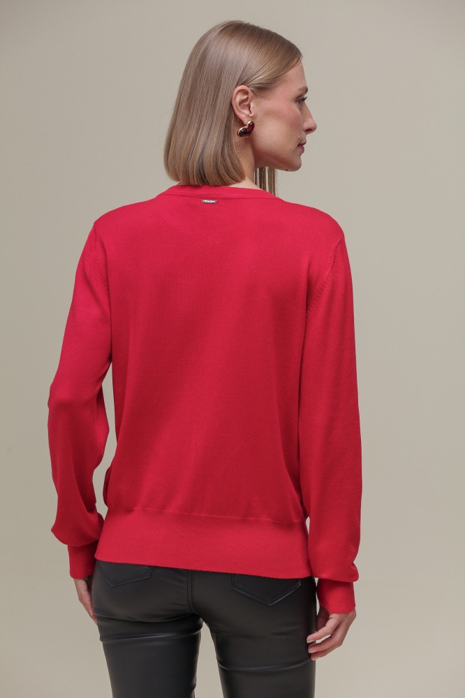 9037081 - Cardigan Gola Redonda VERMELHO 9037081 - Cardigan Gola Redonda VERMELHO