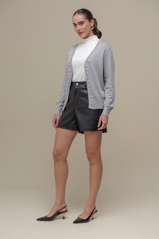 9037080 - Cardigan Tricô Com Pérolas MESCLA 9037080 - Cardigan Tricô Com Pérolas MESCLA