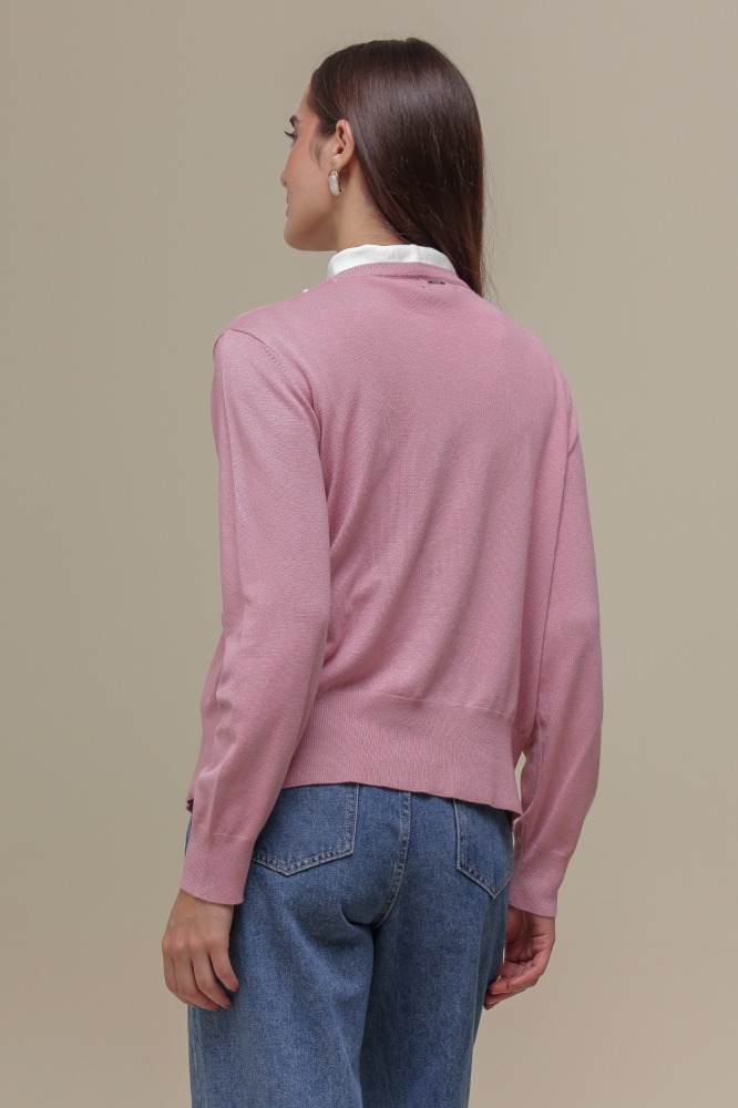 9037080 - Cardigan Tricô Com Pérolas ROSÊ 9037080 - Cardigan Tricô Com Pérolas ROSÊ