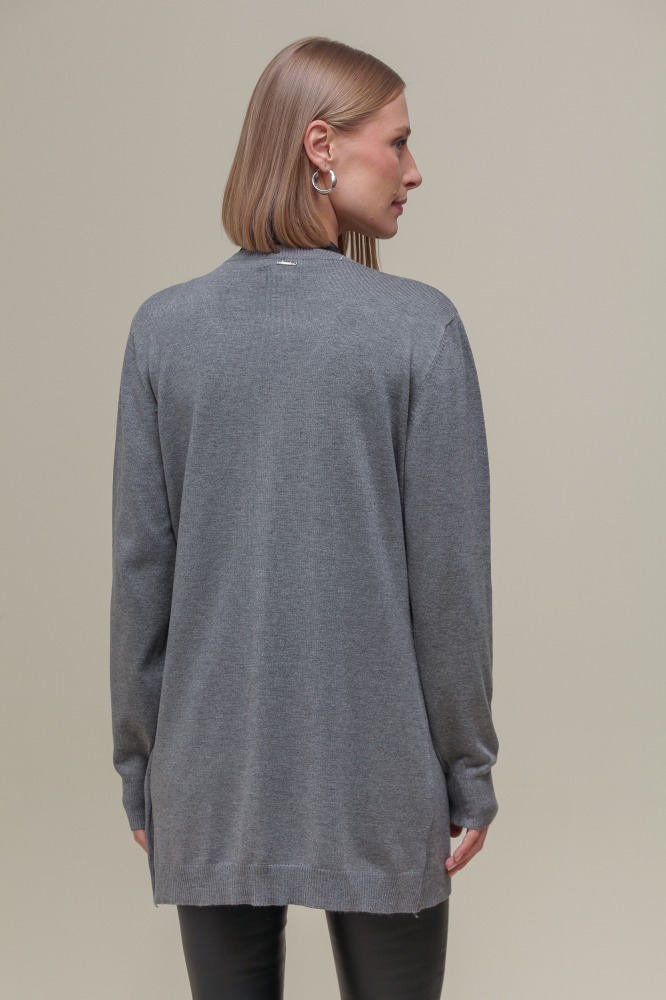 9037076 - Cardigan Tricô Decote V MESCLA 9037076 - Cardigan Tricô Decote V MESCLA
