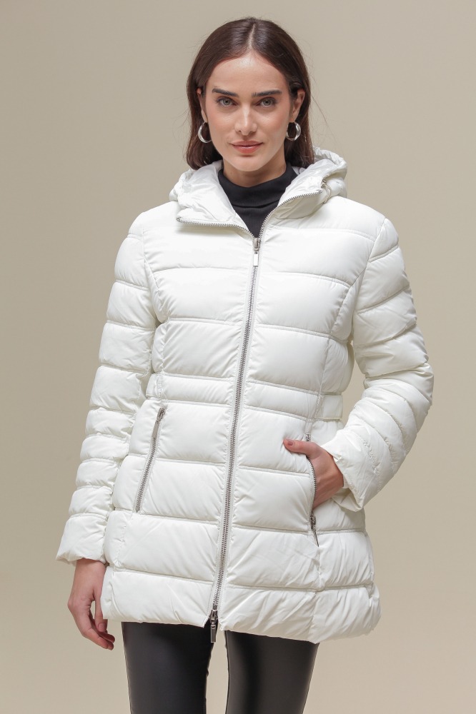 Casaco Puffer Alongado BRANCO Casaco Puffer Alongado BRANCO