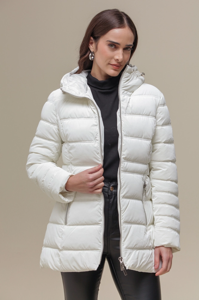 Casaco Puffer Alongado        BRANCO