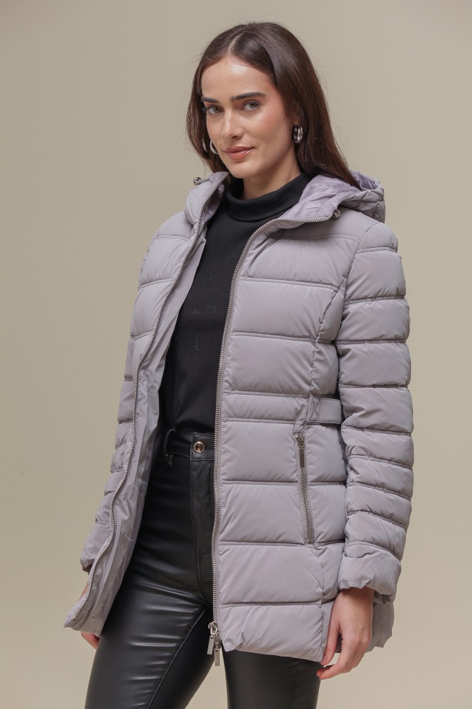 Casaco Puffer Alongado CINZA Casaco Puffer Alongado CINZA