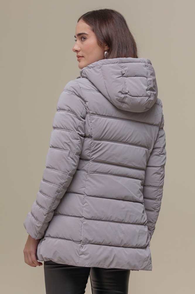 Casaco Puffer Alongado CINZA Casaco Puffer Alongado CINZA