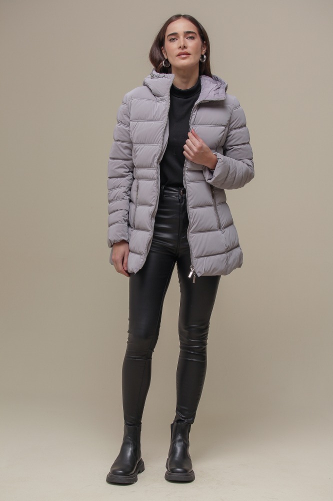 Casaco Puffer Alongado CINZA Casaco Puffer Alongado CINZA