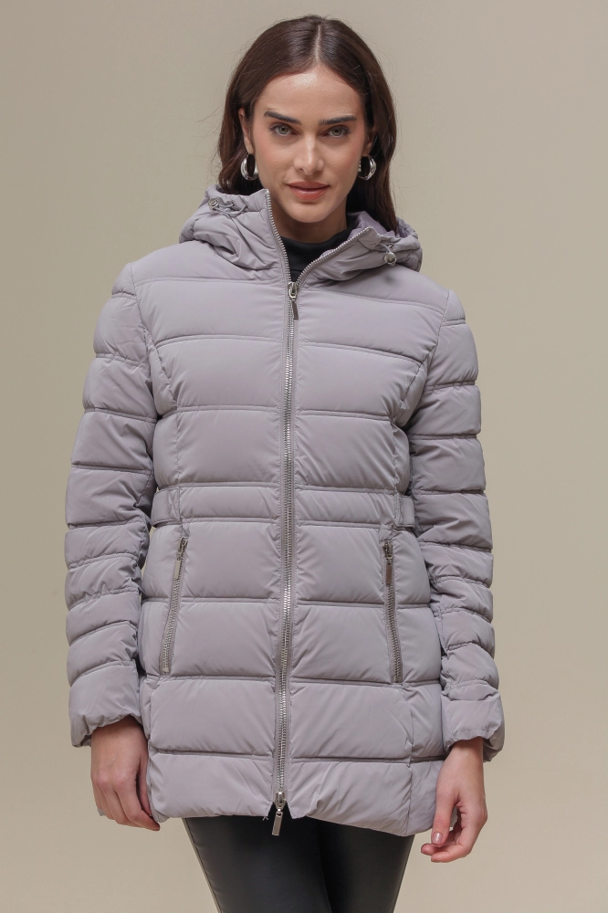 Casaco Puffer Alongado        CINZA