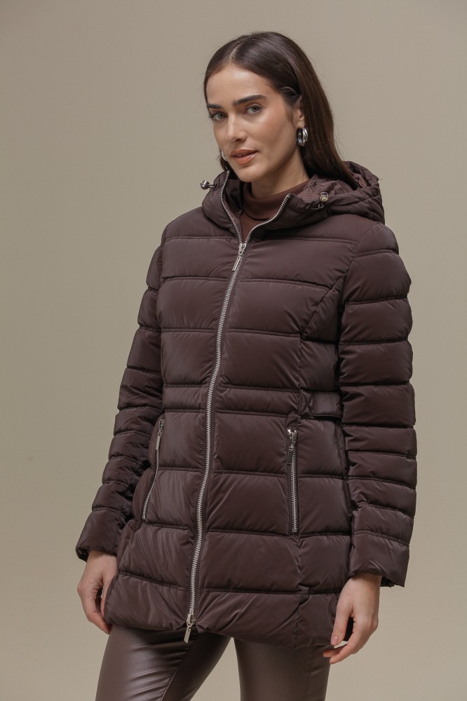 Casaco Puffer Alongado MARROM Casaco Puffer Alongado MARROM